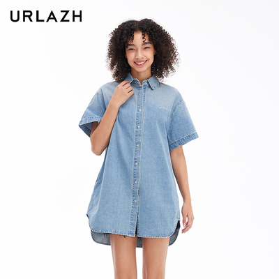urlazh/有兰宽松直筒牛仔衬衫