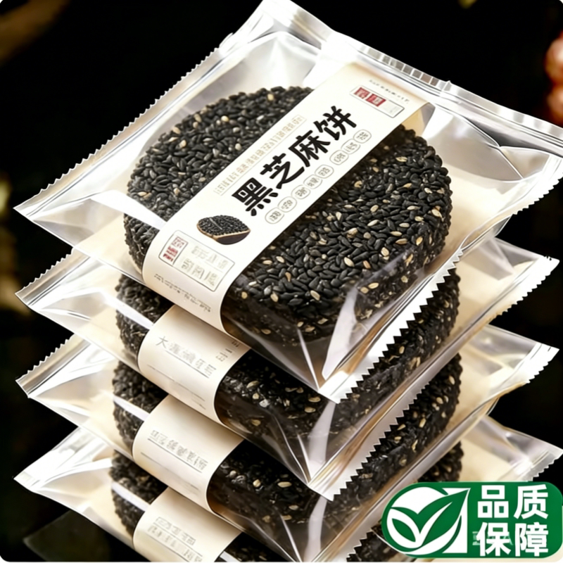 正宗黑芝麻饼无添加蔗糖高钙五黑薄脆饼干孕妇儿童老人零食糕点心