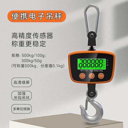 WH-C04跨境电子吊秤500kg厂家 电子秤300kg吊钩秤行车磅起重秤