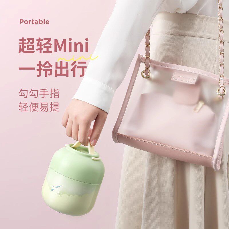 物生物保温饭盒焖烧杯上班族女带饭不锈钢焖烧壶超长Y保温饭盒桶