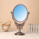 欧式 双面化妆镜大号y金属高清桌面梳妆镜带放大美容镜子 复古台式
