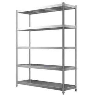 不锈钢货架厨房置物架落地多层收纳五层家用阳台放东西.的储物架