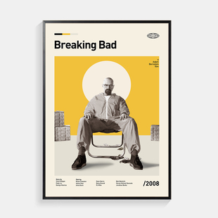 美剧绝命毒师海报装饰画客厅沙发背景墙卧室O壁画复古创意电影挂