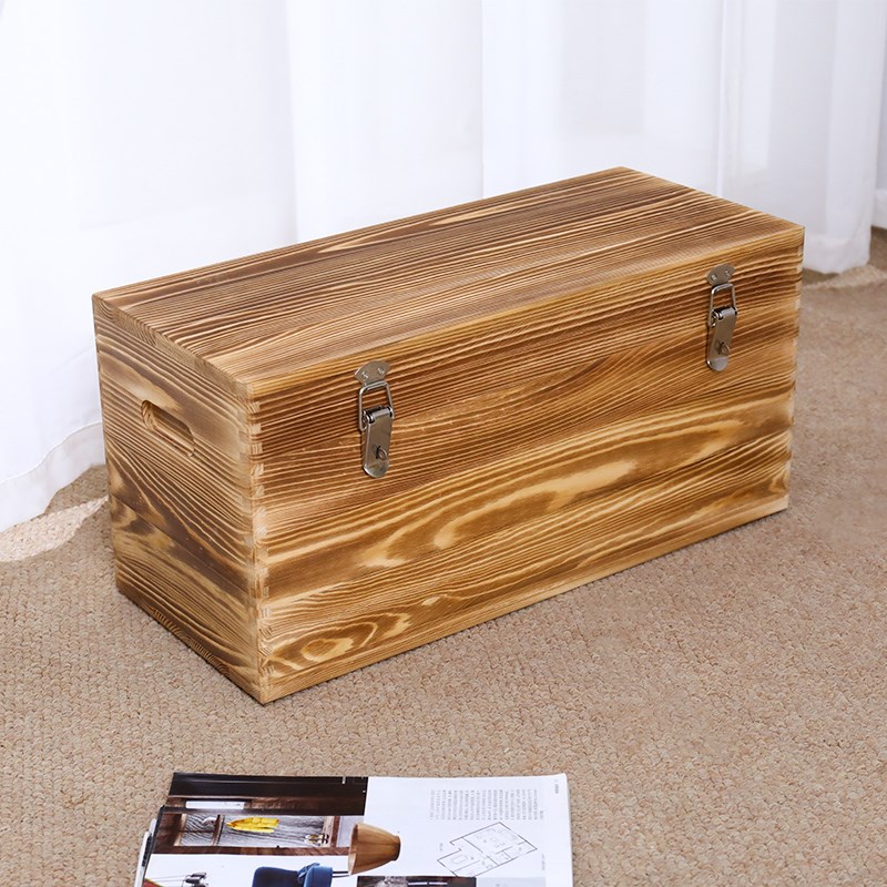 实木长方形储物j箱加厚超强承重大木箱无孔防虫收纳箱可挂锁木箱