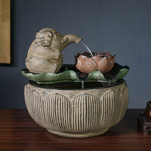 室内桌面流水摆件循环水办公室客厅家H用小鱼池水系景观鱼缸喷泉