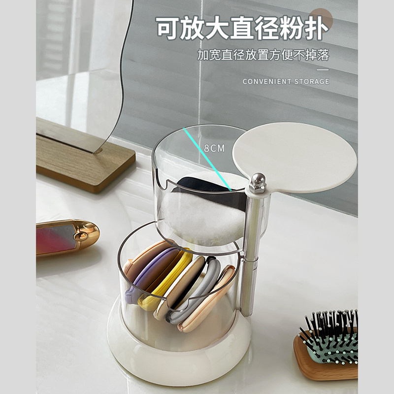 透明防尘粉扑收纳盒可旋r转美妆蛋化妆棉化妆品置物架桌面气垫盒,收纳整理,美妆蛋收纳盒/架,淘宝优惠券,粉丝福利购,淘宝优惠卷