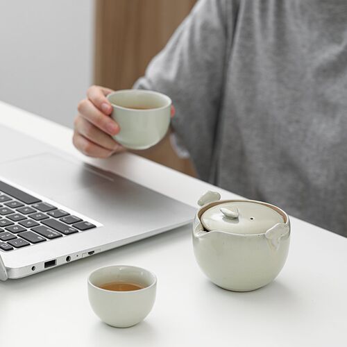 草木灰旅行茶具套装n一壶两杯快客杯陶瓷茶杯户外便携式包泡茶装