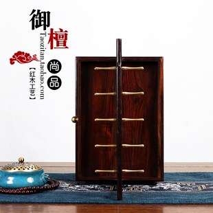 大红酸枝进门玄关钥匙q置放架实木复古桌面收纳架老红木挂件架摆