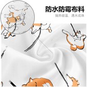 免打孔卡通柴犬浴帘套装 浴帘布y卫生间隔断帘窗帘洗澡防水淋浴帘