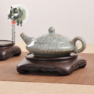 红木实木整块木雕刻底座天圆地方花D瓶盆景奇石紫砂茶壶小盆栽底