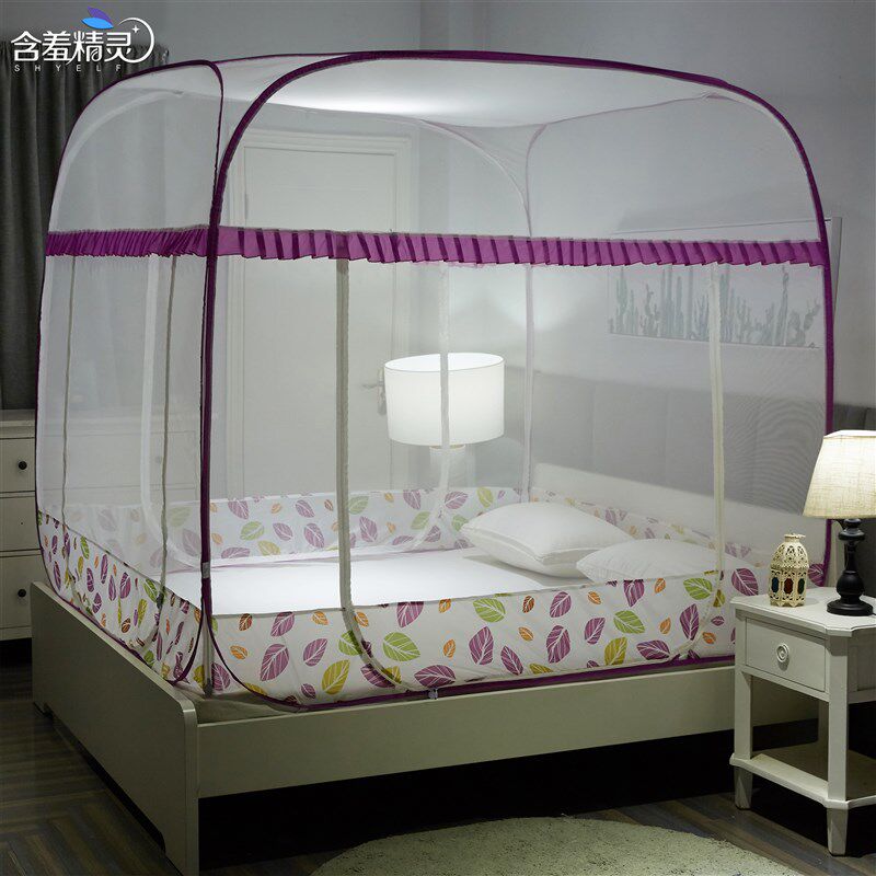 蚊帐2019年新款家用蒙古p包1.2/1.5米1.8m床免安装1.35米纹帐无底