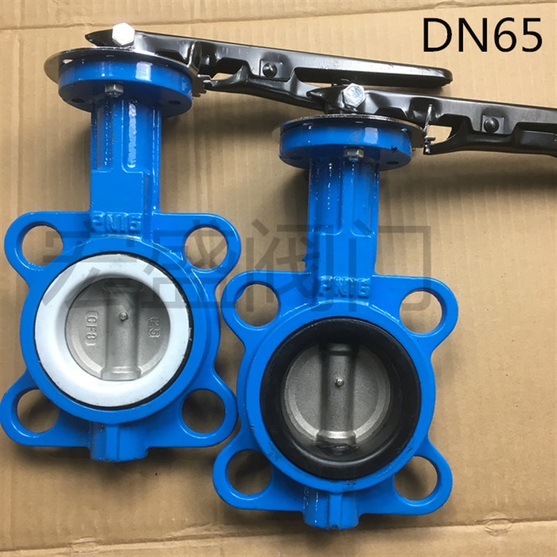 D71F-c16 手动 手柄对夹蝶阀  不锈钢板四氟蝶阀  D71X-16