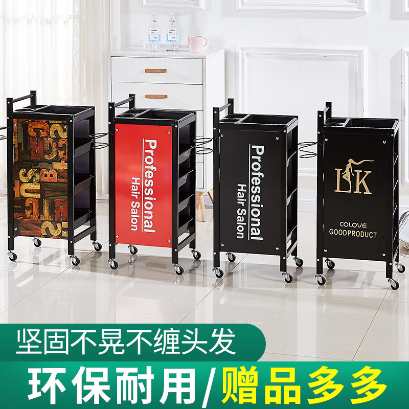复古美发车发廊手推车杠车特价z包邮理发店烫染工具车美容小推车