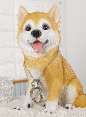 仿真动物雕塑树脂工艺品拉布拉多犬E摆件家居客厅电视柜桌面装饰