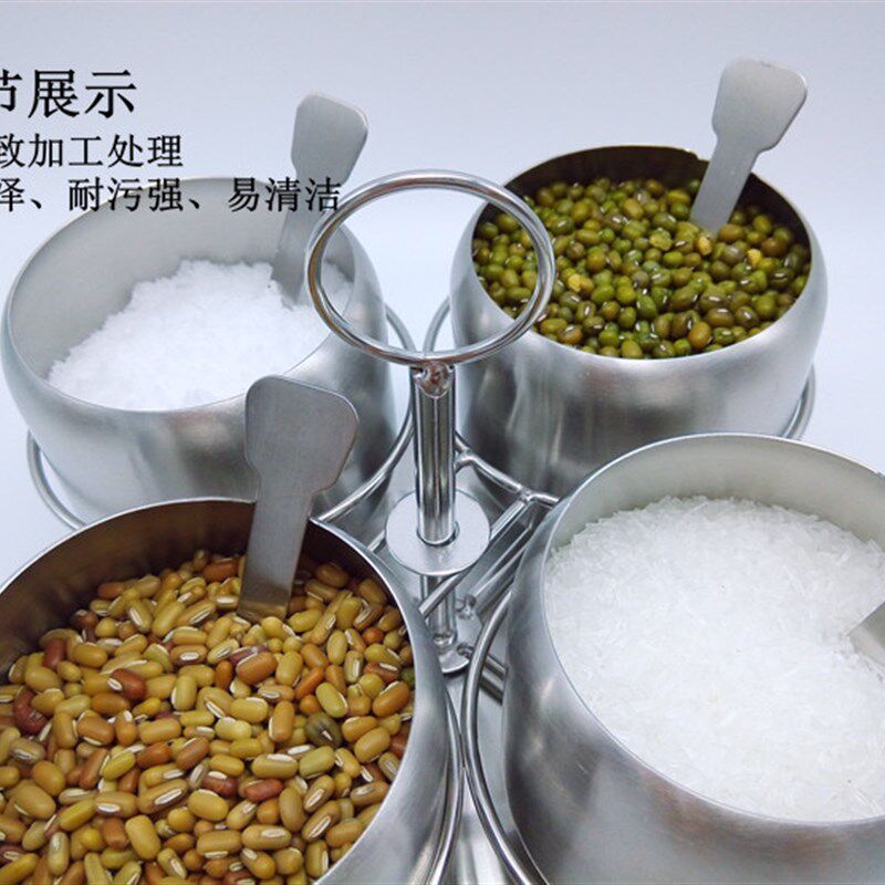 家用组合装304不锈o钢调味瓶 旋转式调料盒佐料套装盐罐子厨房商
