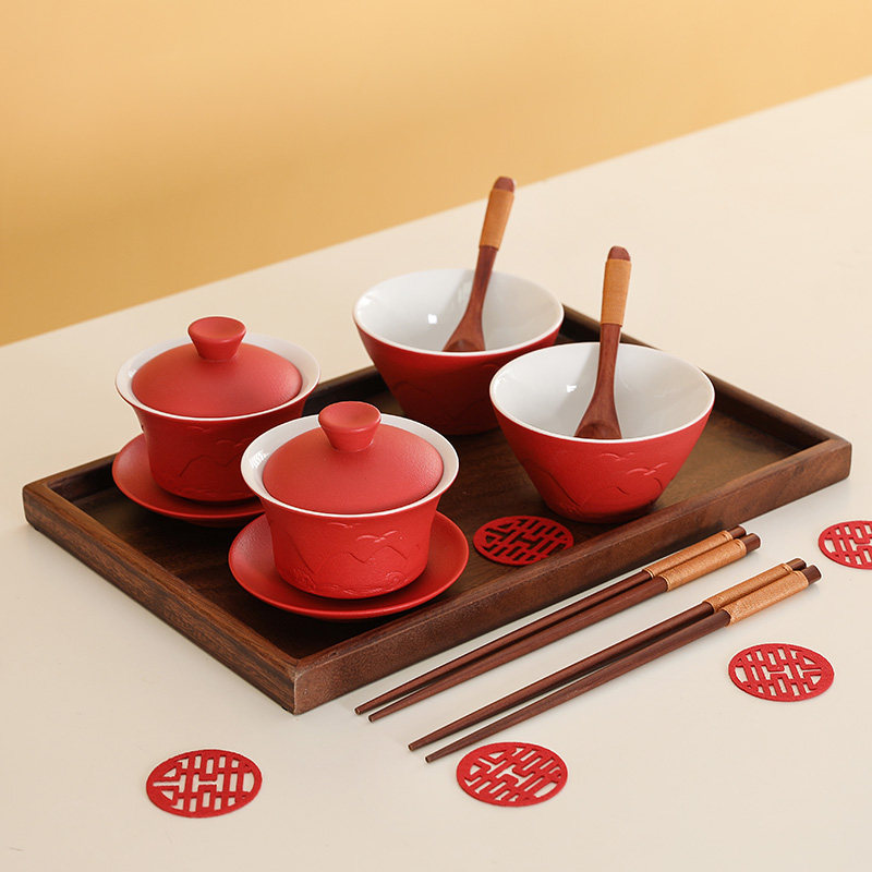敬茶杯结婚d茶具套装新婚礼 用品红喜碗筷子孙对碗敬长辈改口茶杯,节庆用品/礼品,喜碗/敬茶杯,淘宝优惠券,粉丝福利购,淘宝优惠卷
