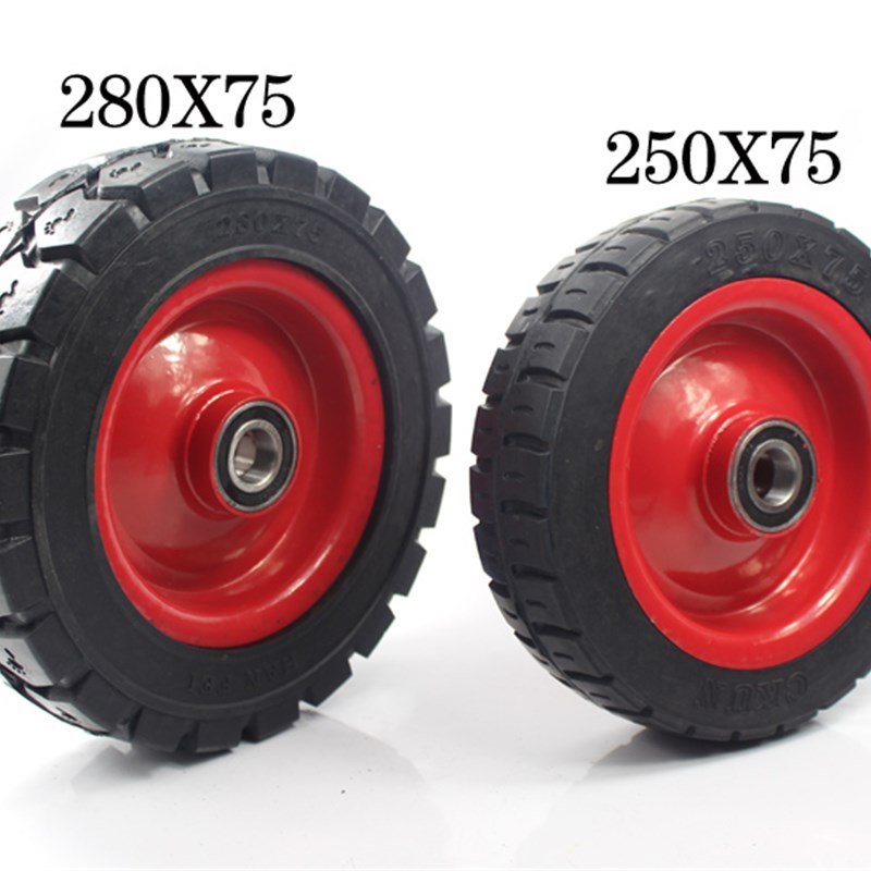280X75/70灰斗车实心轮t胎 250x75/70灰斗车前轮转向轮6205轴承