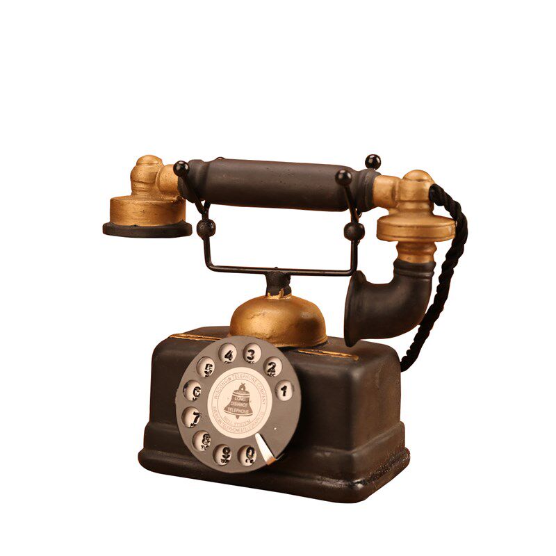 复古老式电话机座机模型小摆件客厅E办公室桌面家居装饰品拍照道