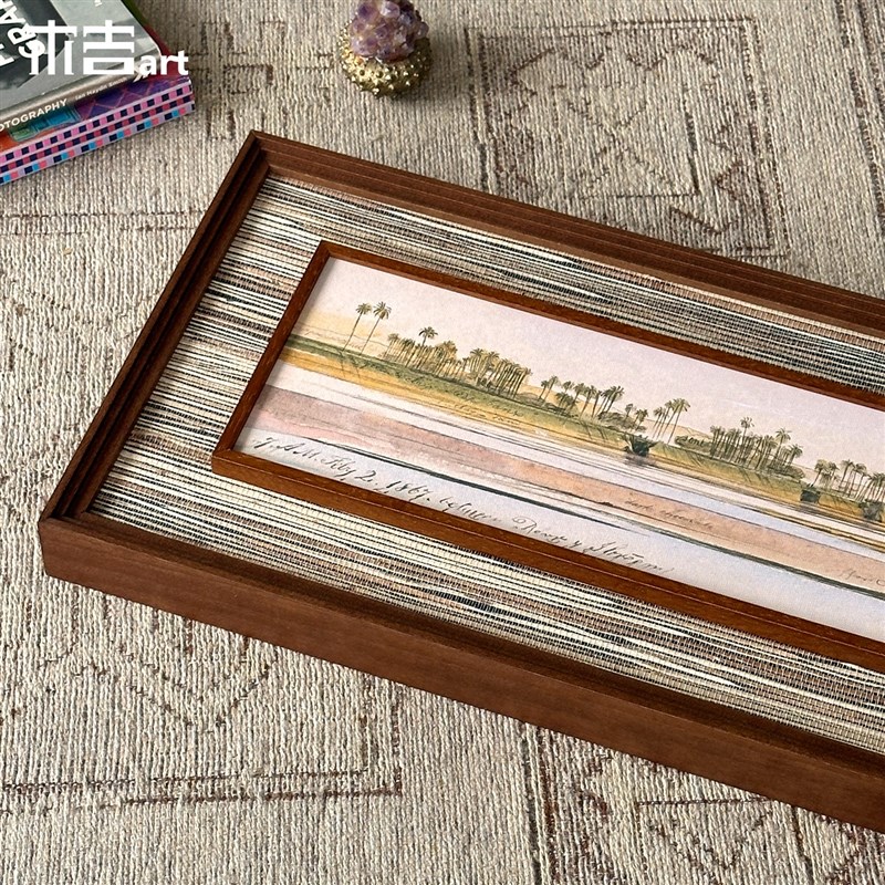 棕林逸景】木吉艺术创意设计高级感装饰画客厅U沙发背景墙挂画