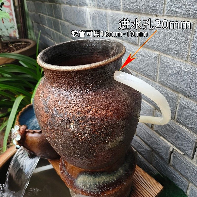 古法鱼缸庭院生态缸瀑布流水陶罐循环流K水造景冲氧过滤摆件包邮,家居饰品,流水摆件,淘宝优惠券,粉丝福利购,淘宝优惠卷