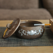 带盖烟灰缸创意多功能个性 家用潮流大气简约客厅防飞灰Z防风大烟