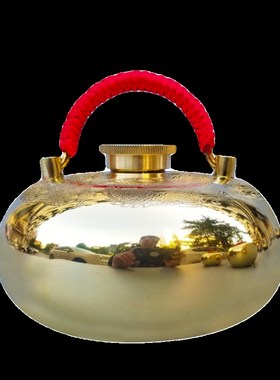 汤婆子纯黄铜加厚铜壶烫背注水暖手壶女I生暖手暖肚子神器铜暖手