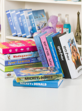 卡通假书仿真书装饰品o幼儿园书架摆设拍摄道具书模儿童风书壳摆