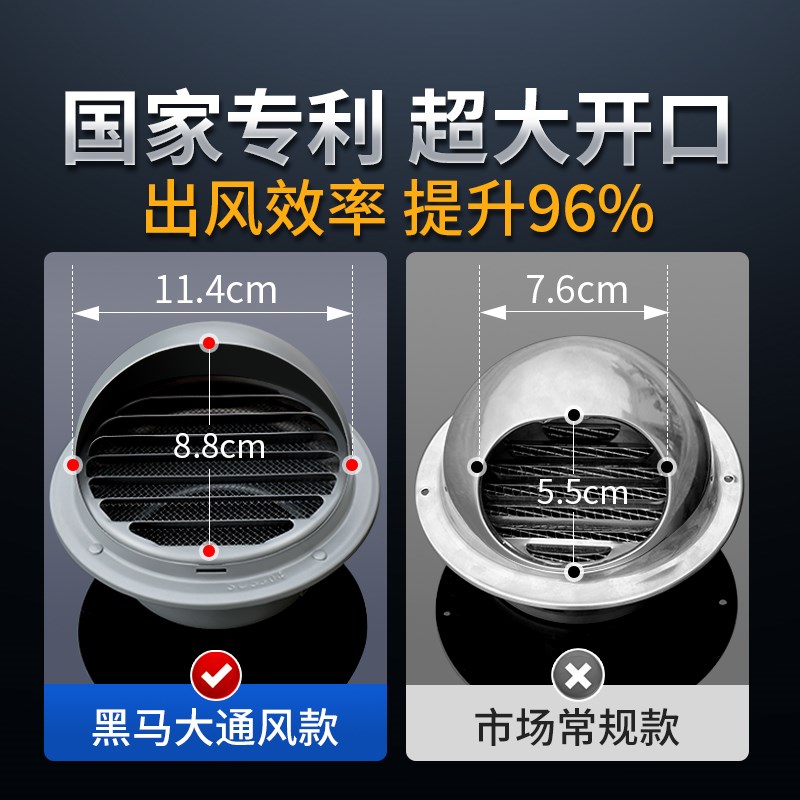304不锈钢风帽排气p口出风罩油烟机烟管外罩卫生间外墙出风口防风