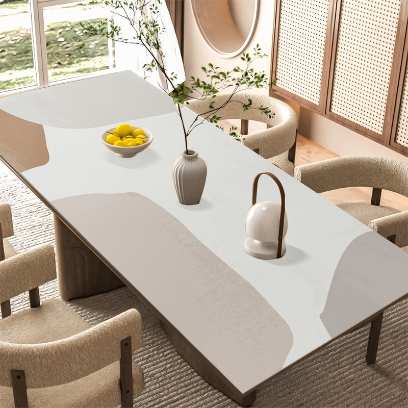 侘寂风皮革硅胶桌布防水防油免洗轻奢高级感茶几桌垫Uins餐桌台布
