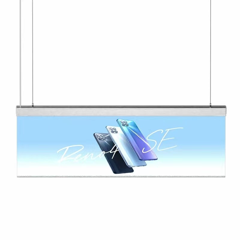 超薄吊装灯箱挂墙广告牌双面发z光超市悬挂画面抽插可自由更换海