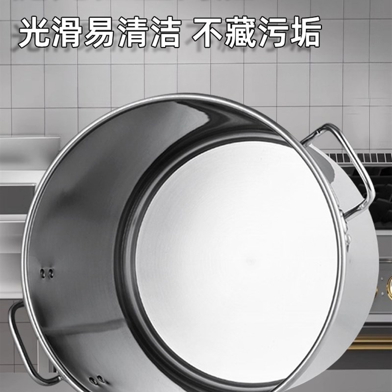 特厚316不锈钢桶圆桶带盖汤锅汤桶家用卤水桶R油桶储水桶大容量锅