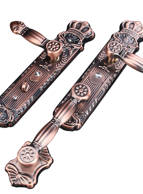 别墅对开门锁双开门不锈钢拉手16长款304L红古铜大门把手可配C级