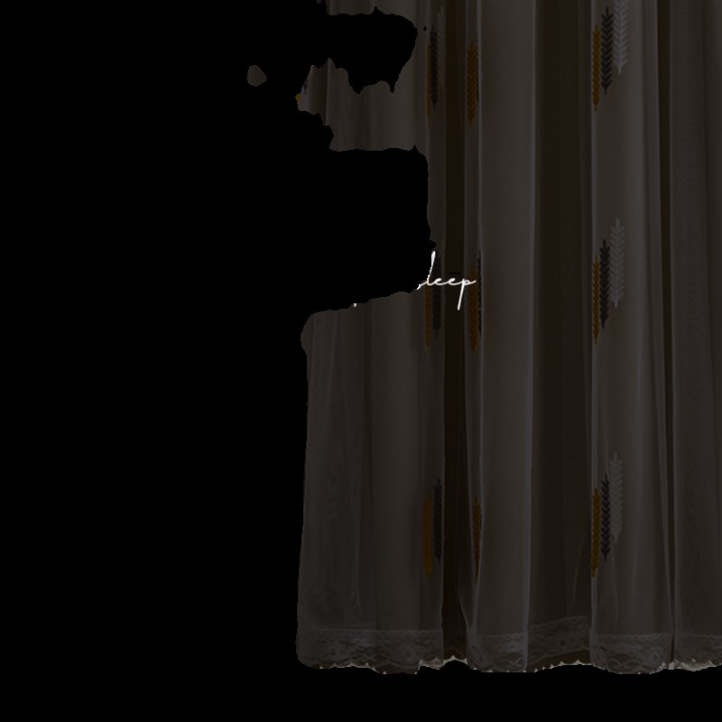 窗帘免打孔安f装送伸缩杆一整套卧室女孩房间双层带纱公主风梦幻