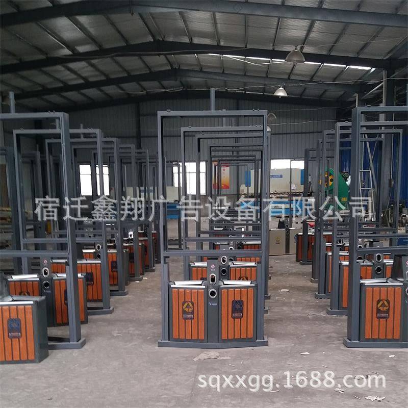 新款钢木双面广告垃圾箱户外广告垃圾箱灯箱垃圾箱生产基地鑫翔