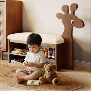 实木换鞋凳门口家用可爱创意穿鞋凳进门凳子网红入户鞋柜坐凳一体