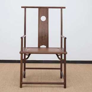 新中式黑胡桃木全实木官帽椅北美黑胡桃榫卯文官椅太师椅圈椅茶椅