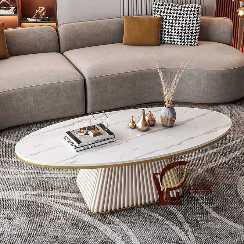 轻奢酒店样板间茶几桌设计师款现代客厅小户型家用椭圆形岩板茶几,机械设备,其他机械设备,淘宝优惠券,粉丝福利购,淘宝优惠卷