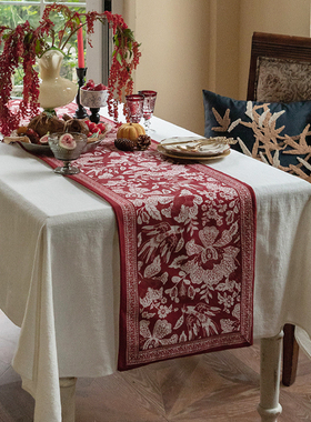 美式桌旗新年红色茶几桌布电视A柜桌布防水茶旗斗柜防尘盖布床旗