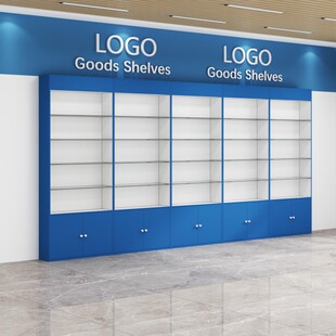 木质药店展示柜货架玻璃柜台v展示柜矮柜药房药店诊所货架西药前