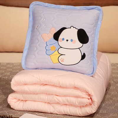 办公室抱枕被子两j用二合一靠垫女珊瑚绒折叠空调毯子学生午睡枕