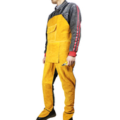 牛皮电焊工防护工作服氩弧焊接分腿围裙I反穿衣防烫隔热耐高温劳