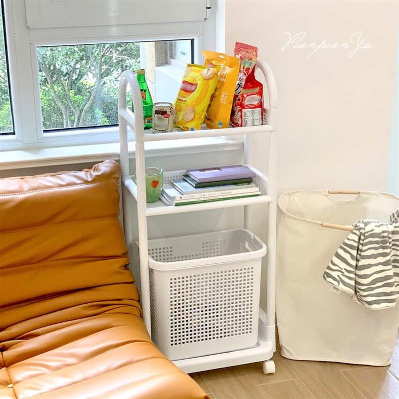 浴室带轮小推车置物架脏衣篓厨房收纳K整理卧室床头柜零食收纳