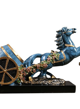 橡树庄园美式创意客n厅红酒架摆件欧式家居酒柜装饰品马玄关装饰