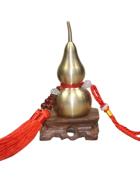 创意中式纯d铜开口开盖空心铜葫芦家居饰品汽车挂件挂饰工艺品摆