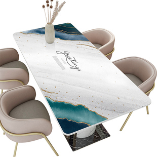 高级感桌布防水防油免洗轻奢无味pvc皮革桌垫长U方形茶几餐桌垫