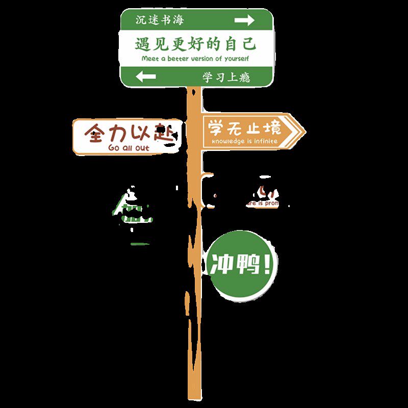 班级布置c教室装饰初三高中考激励志文字标语创意路牌文化墙贴立