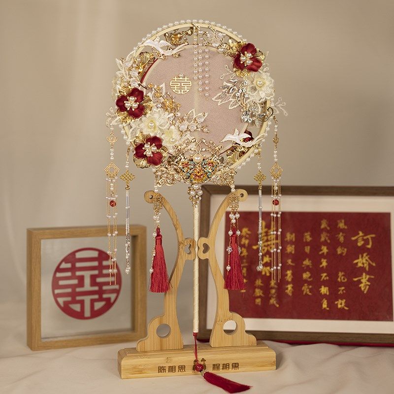 中式团扇新娘结婚双色diy材料z包高级闺蜜新婚礼物秀禾服喜扇婚扇,家居饰品,工艺扇/团扇/喜扇/折扇,淘宝优惠券,粉丝福利购,淘宝优惠卷