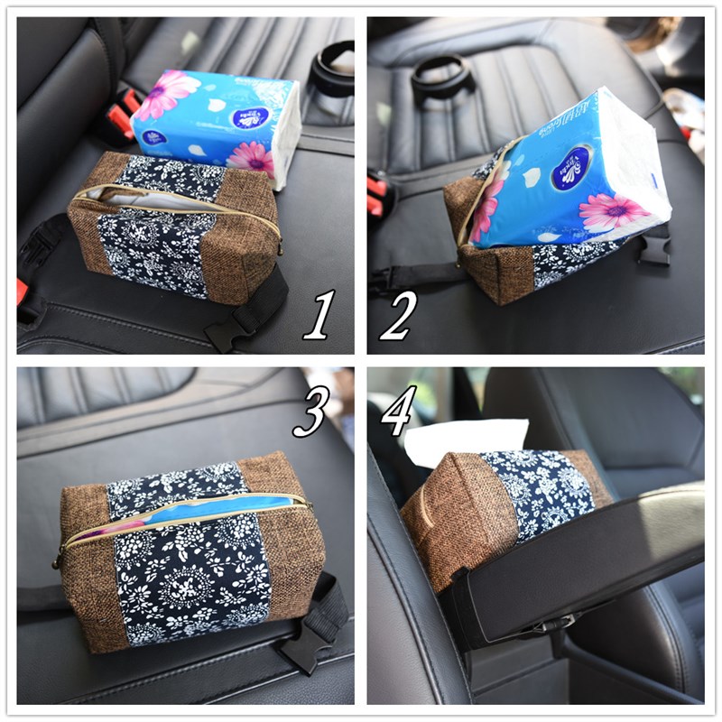 车用纸巾盒扶手箱l固定汽车上用的创意车载抽纸盒座椅背挂式车内