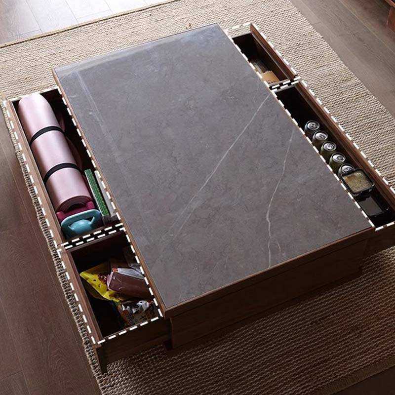 北美黑胡桃木茶几现代简约实木岩板边几樱桃木家用客厅沙发矮茶桌,3C数码配件,USB灯,淘宝优惠券,粉丝福利购,淘宝优惠卷