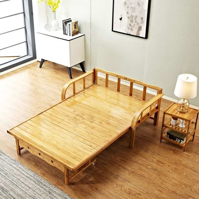 沙发床 沙发床可折叠双人客室厅单人1.5米1.8实木可折叠家用竹床